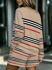 Printed Design – Not Textured New European and American Fashion Hot Girl Style Off-Shoulder Long Sleeve — view 2