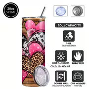 Wild Heart Design Coffee Mug, Stainless Steel Insulated Tumbler with Lid & Straw, Beverage Container & Travel — view 6