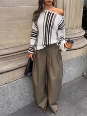 For Everyday Wear: Asymmetrical Shoulder Details And Color Combinations, New Autumn Style, Comfortable Outfit — view 5