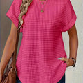 Solid Round Neck Batwing Sleeve T-Shirt Top Loose Short