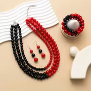 New Premium Design Black and Red Mixed Versatile Women's Necklace in Instagram Style — view 5