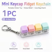 1 Macaron Button Toy, Portable Button Keychain Pendant, Random Style Mini Desktop Decompression Toy, Suitable — view 5