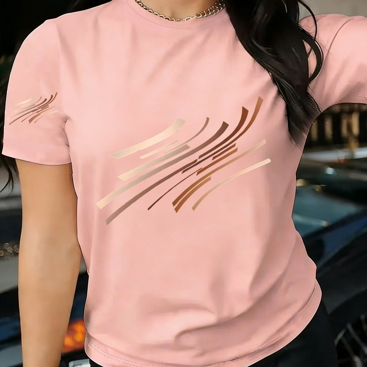 1pc Simple and Stylish Printed Short-Sleeve T-Shirt. The