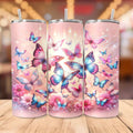 20oz Insulated Sports Tumbler with Straw and Lid, 304 Stainless Steel Butterfly Floral Design, Vacuum Cup for Hot and Cold Beverages, Ideal Gift for Mom, Lover, Sibling, Friend - Perfect for Home, Travel, Outdoor Use