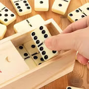 Dominoes Set for Adults, Domino Set for Classic Board Games,Double 6 Domino Game Set 28pcs with Wood Case (2-4 — view 1
