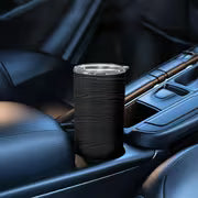 1pc 20oz Black Wood Grain Stainless Steel Insulated Travel Mug with Lid, Leakproof BPA Free, Keeps Drinks Hot & — view 5