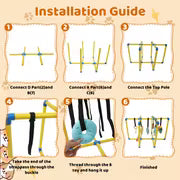 Puppy Play Gym With 8 Hanging Toys For Small Dogs, Indoor Jungle Activity Center With PVC Frame & Bungee Straps — view 9