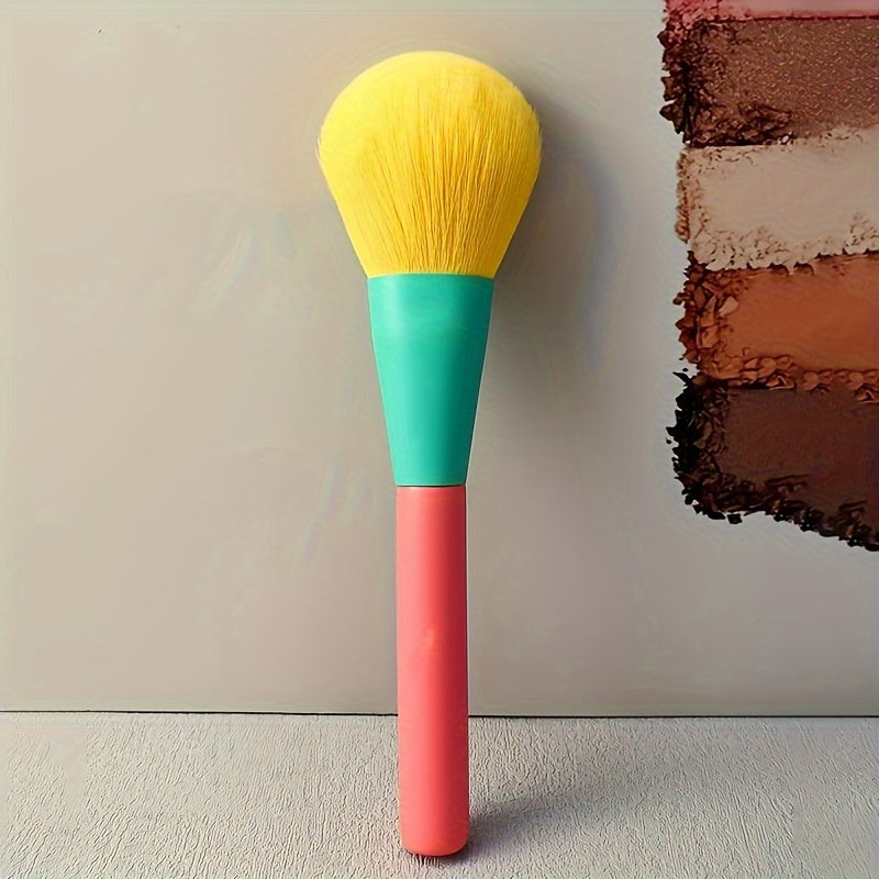 A Set of 10 Ultra-Soft Rainbow Makeup Brushes Including Powder, Eyeshadow, Blush, Eyebrow, And Lip Brushes.