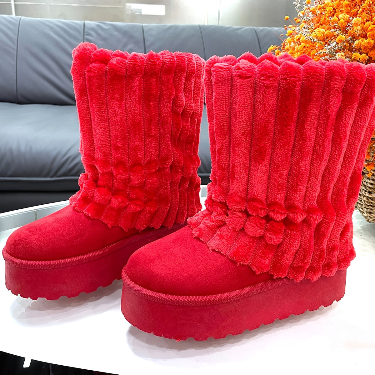 Snow Boots for Women Genuine Suede Leather, Women Shoes
