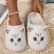 Fashionable New Cat Embroidery Cartoon Comfortable Couple's Indoor Home Slippers, Unisex Silent Slippers Wide — view 3