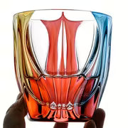 1pc of Czech Crystal Colored Wine Glass, a Luxurious Modern Gift Featuring Hand-Painted Designs, Perfect for — view 2
