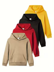 4pcs Set Girls' Long Sleeve Sweatshirt, Hoodie for Casual and Outdoor Wear, Ideal for Spring and Autumn Outings — view 8