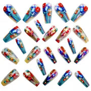 48pcs of European and American Shiny Fashionable Mid to Long European Square Nail Patches • with Sparkling Full — view 7