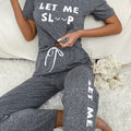 Letter Graphic Tie Waist Lounge Set Outfit