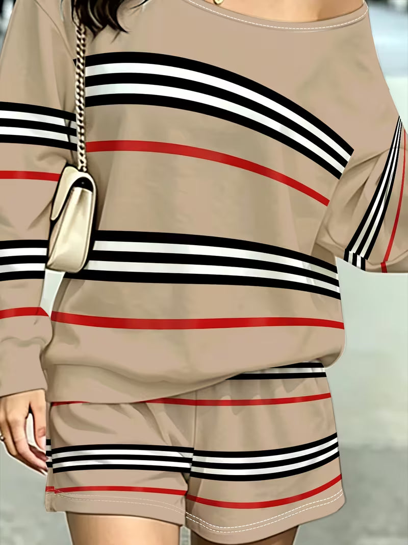 Printed Design – Not Textured New European and American Fashion Hot Girl Style Off-Shoulder Long Sleeve — view 6