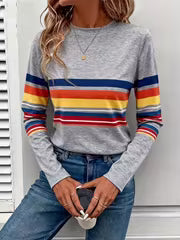Casual Long-Sleeve T-Shirt for Women with a Slogan Print - Made from Soft, Medium-Stretch Fabric, Featuring a — view 2