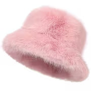 LA CARRIE Women's Fuzzy Wide Brim Faux Bucket Hat Winter Warmer Fisherman Cap — view 6
