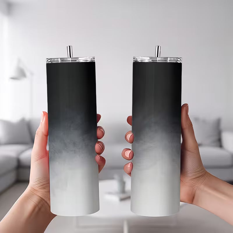 1pc 20oz Abstract Dark Smoke Gradient Pattern Stainless Steel Insulated Tumblers Coffee Office Travel Mug with — view 8