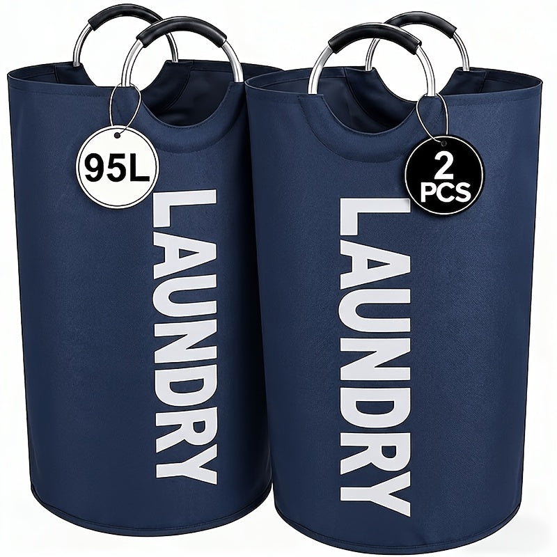 2pcs Extra Large Capacity Laundry Basket Set - Heavy Duty