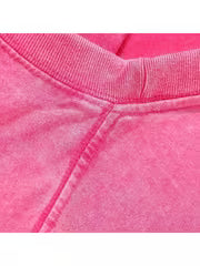 Women's Fashionable Retro Solid Color 2pcs Washed T-Shirts, 2 Versatile Solid Color Washed Retro T-Shirts — view 4