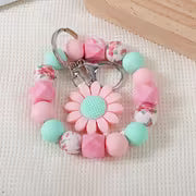 Charming Sunflower Beaded Keychain with Small Floral Pattern, Sunflower Pendant for Bags and Backpacks, Perfect — view 1