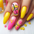 24pcs of Medium-Sized Almond-Shaped Manicure Sets. Summer Fruit Drink Theme Manicure Nail Sets. Dopamine Wearable Fake Nails. Energized And Vibrant Style Manicure. Press-On Nails. High-Gloss Manicure Stickers. Detachable Nail Stickers