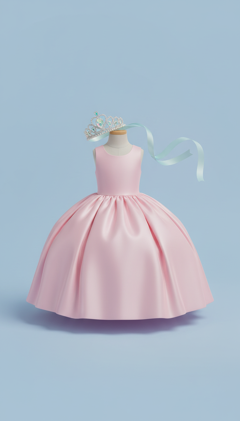 Sugar Plum Satin Ballgown With Tiara