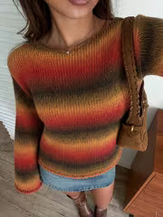 Plus Size, Plus-Size Women's Gradient Ombre Sweater - Oversized Loose Fit Sweater with Flared Bell Sleeves — view 4
