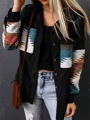 Geographic Print Pocket Corduroy Jacket — view 1