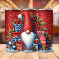 20oz Christmas Gnome Insulated Water Bottle with Straw and Lid, Double Wall Stainless Steel Tumbler, Hand Wash — view 1