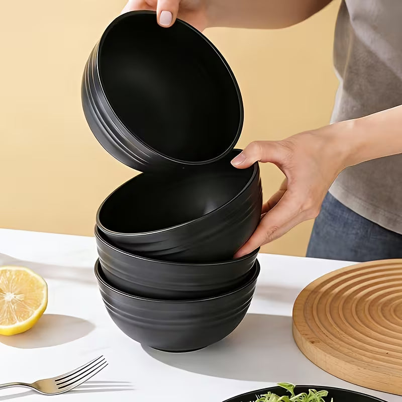 4pcs Plastic Bowl Set Is Shatterproof and Durable, Suitable for Microwave and Dishwasher, Features an Oval — view 7