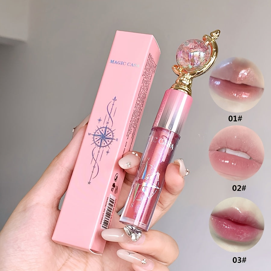 Magic Castle Lip Gloss - Long-Lasting, Hydrating, and Non-Staining Glass Lipstick with Earth Design, Glossy Finish, All Skin Tones, Beauty Essentials