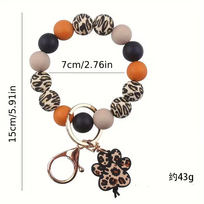 New Silicone Beaded Keychain Accessory, Creative DIY Cartoon Dog Paw Charm Bracelet, Key Ring, Women's Bag — view 14