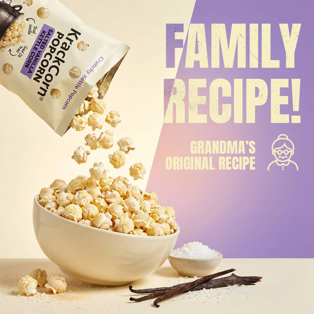 KrackCorn Salted Vanilla Kettle Corn Popcorn 567g
