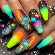 Ballet-shaped Wearable Nail Art with Elements Of The Starry Sky And The Universe, As Well As Elegant Designs Of — view 1