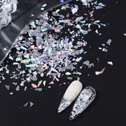 3D Holographic Iridescent Nail Art Glitter Sequins Sparkly Laser Irregular Flakes Manicure Decorations Nails — view 6