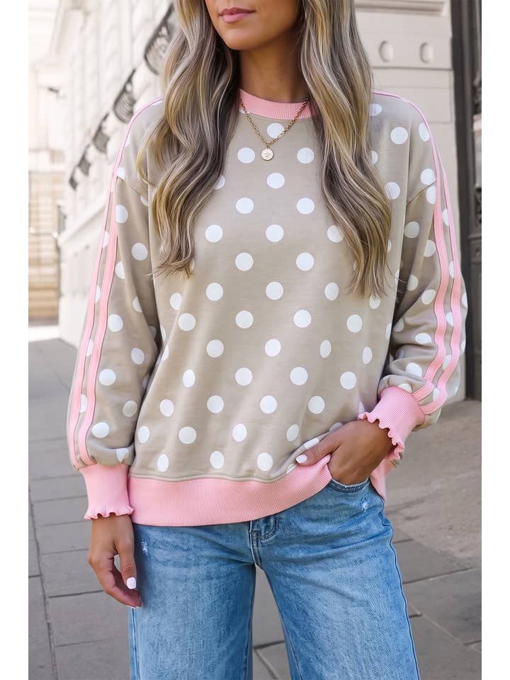 Polka Dot & Leopard Print Pullover Sweatshirt FW26 | S-Xl — view 5