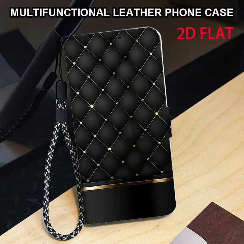 Phone Case - 2D Flat Printing Black Diamond Quilting Pattern Phone Case Cover Suitable for Samsung for Galaxy — view 8