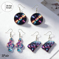 2D Flat - Colorful 2D Flat Acrylic Earrings Featuring a Disc Design, Perfect for Music Festival Parties. These Cute Cartoon Additions Make Great Gifts for Fans