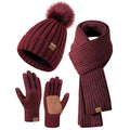 Winter Beanie Hat Scarf Gloves Set for Women