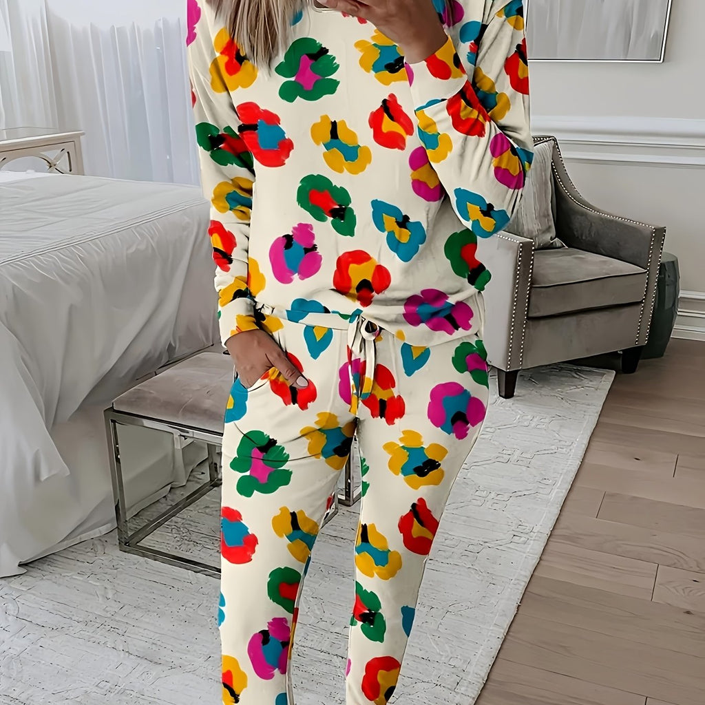 Women'S Spring And Autumn Home Wear Pajamas Two-Piece Set