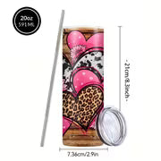 Wild Heart Design Coffee Mug, Stainless Steel Insulated Tumbler with Lid & Straw, Beverage Container & Travel — view 7