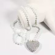 Retro Bohemian Sparkling Heart Pendant Necklace with Rhinestone Decoration Perfect Valentine'S Day Gift for — view 14