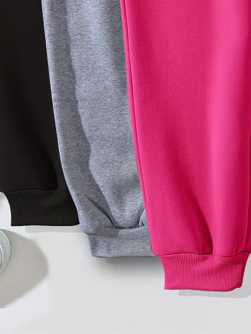 Autumn/Winter Women's Sporty Casual Sweatpants 3pcs Set • Lined and Thickened for Warmth • Suitable for — view 6