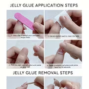 24pcs Press-On Nails Suitable for Daily Wear & Special Occasions - Pink Matte Base with Black Diagonal Stripe — view 5