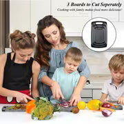 3pcs Cutting Board, Non-Slip Kitchen Chopping Boards with Juice Groove-Friendly, & Easy, Durable Boards for — view 4