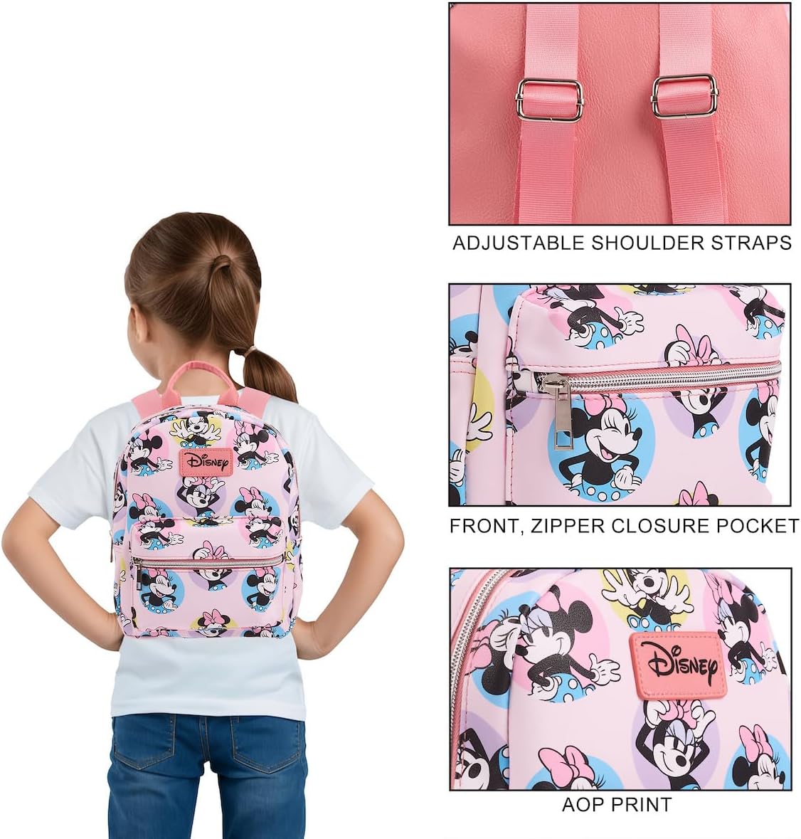 Disney's Minnie Mouse Classic All-Over Print 11" Mini Backpack