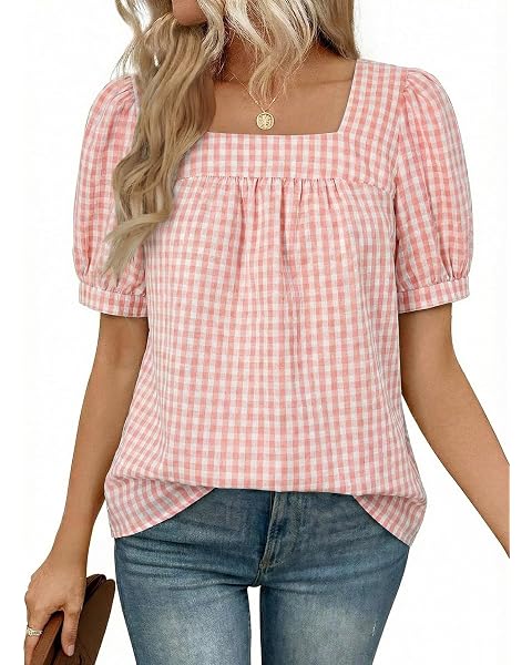 Womens Summer Tops Crewneck Short Sleeve Hollow Out Sweaters Dressy Casual Blouses, Work Office Shirts, All Year — view 7