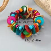Ethnic Bohemian Handmade Coconut Shell Wooden Bracelet — view 3