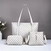Women's printed handbag set, large capacity tote bag + crossbody bag + small bag, with letter decoration design — view 6